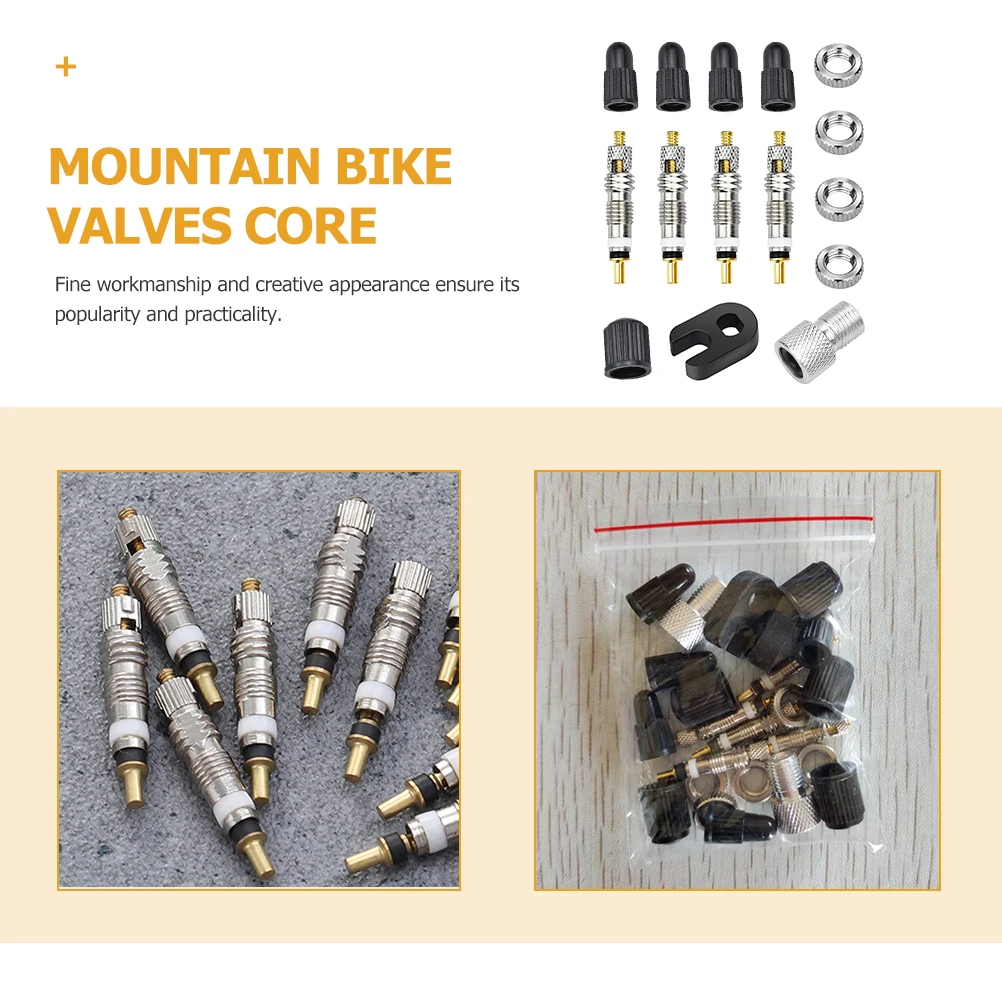 

Valve Core Set Bike Tubeless Tool Accessory Mountain Tire Replacement Alloy Practical Durability