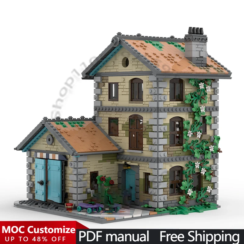 

2814 деталей, модульный конструктор «Семейный дом», MOC, индивидуальный дизайн, развивающий конструктор, игрушка для мальчиков, подарок на Рождество