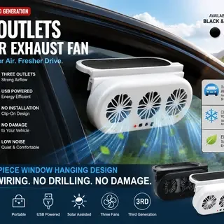 2026 New Upgrade Exhaust Fan Car Window Exhaust Fan Solar Powered And USB Charging Window Ventilator Air Circulation Cooler