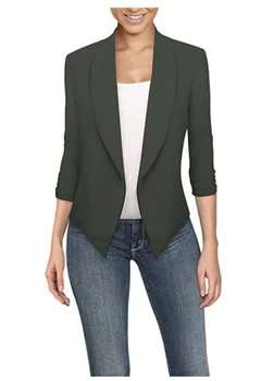 Big Size Slim Women Blazers Fashion Spring Jacket Female Work Office Solid Pocket Notched