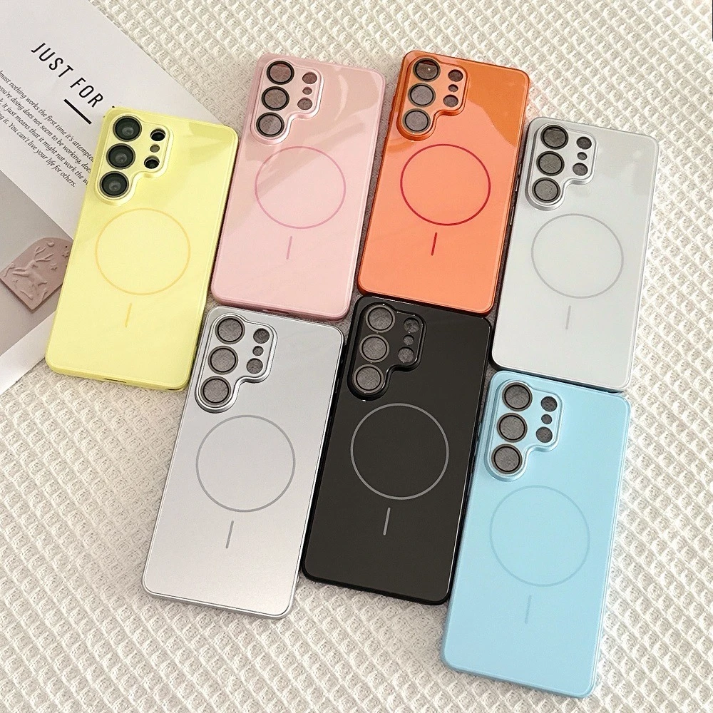 Luxury Jelly Magnetic Charging Phone Case For Samsung Galaxy S26 S25 S24 S23 Ultra Plus Camera Protection Shockproof Cover
