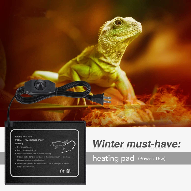 Factory Direct Supply 12 Inch 8 Inch 16 Watts Intelligent Terrarium Reptile Heating Pad