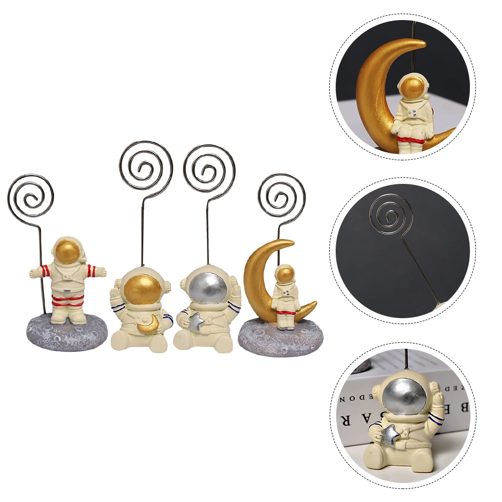 

2pcs Astronaut Photo Clips Premium Table Number Holder For Wedding Birthday Party Decor Reusable Desktop Memo Clip Stand