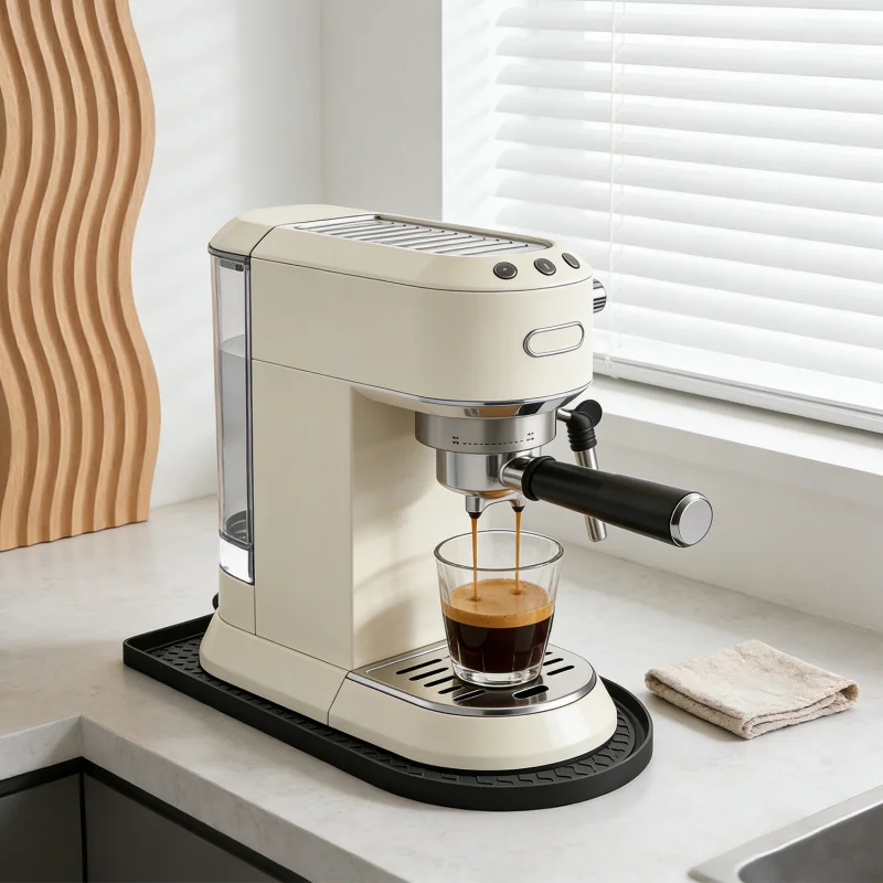 Non-Slip Waterproof Silicone Coffee Mat with Raised Lip for Coffee Machine Kitchen Counter Protector Drying Mat Espresso Maker