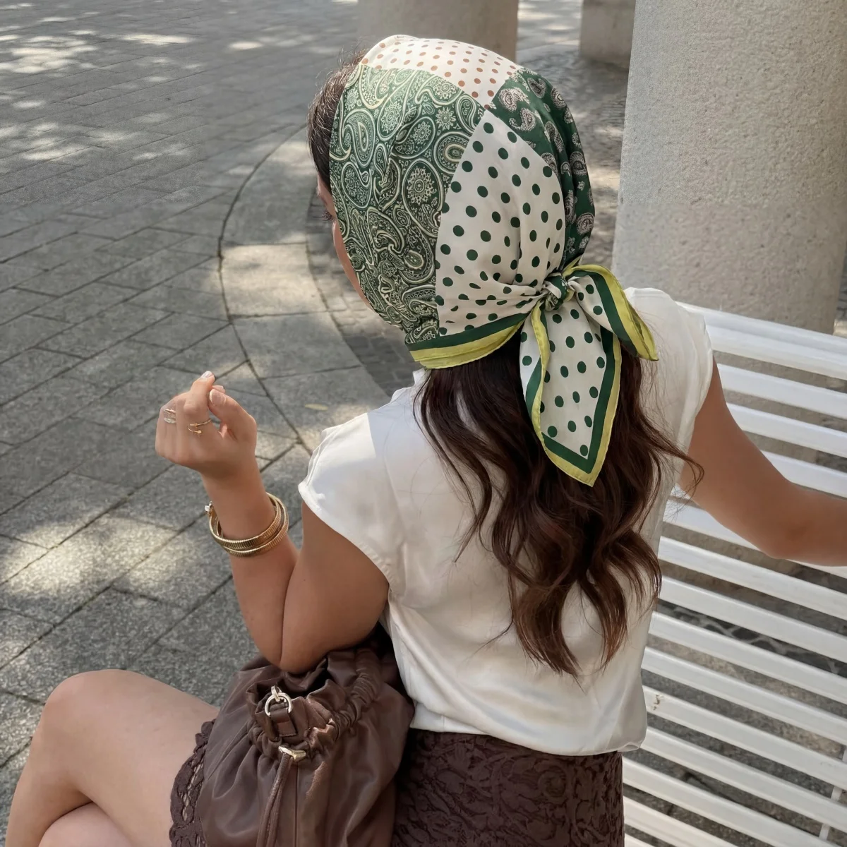 

Printed Square Scarf For Women Retro Imitation 70cm Silk Scarves Bandanas Luxury Hijab Neckerchief Elegant Beach Shawl Wraps