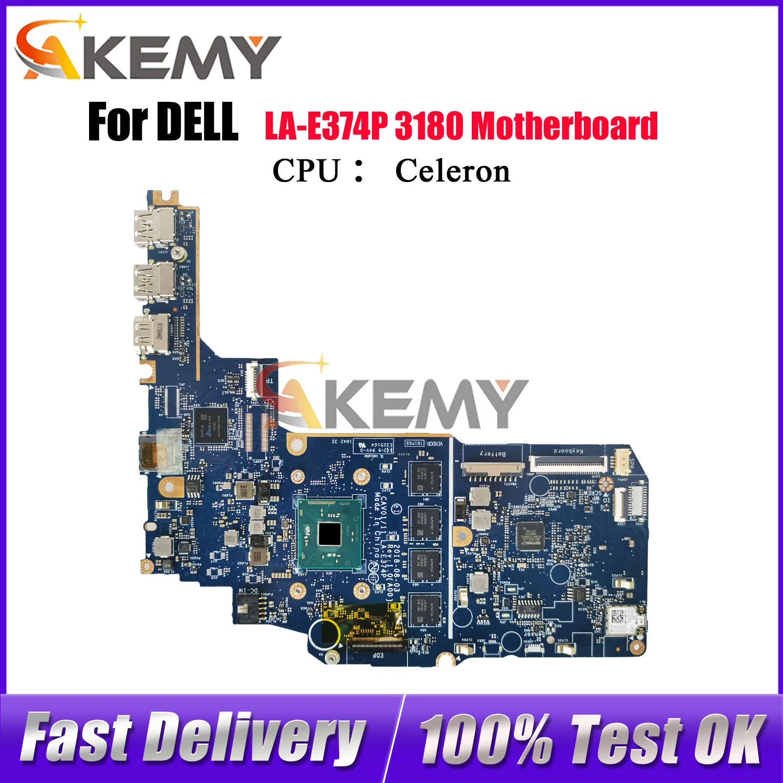 

Материнская плата для ноутбука Dell Inspiron 3180 LA-E374P с процессором N3060, 4 ГБ ОЗУ, 16 ГБ-SSD 0JMNGV 03G5CF, 100% полностью протестировано