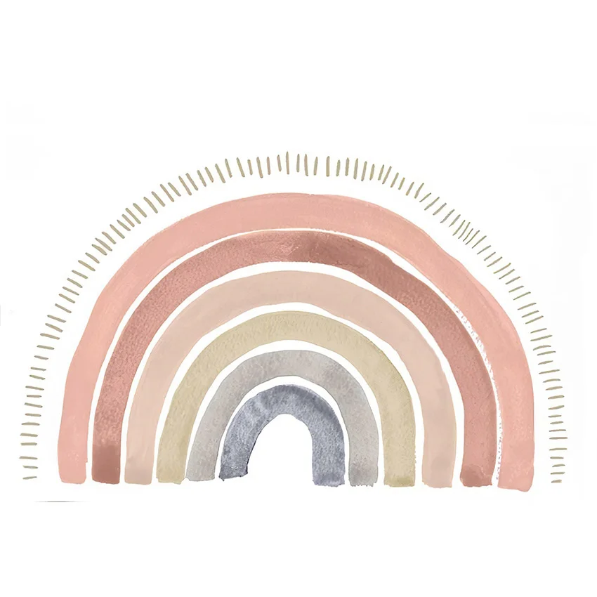 Mehofond بوهو قوس قزح خلفية حفلة عيد ميلاد صبي أو فتاة سحابة بيضاء التصوير خلفية استحمام الطفل كعكة سحق فوتوكال