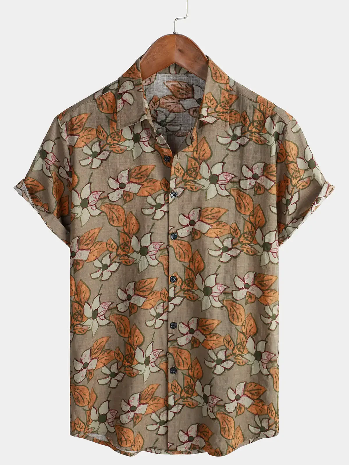 

Retro Floral Print Short Sleeved Shirt for Men's Casual Lapel Shirt 3D Printed Short Sleeved Shirt Hawaii Fashion Style 2026 New