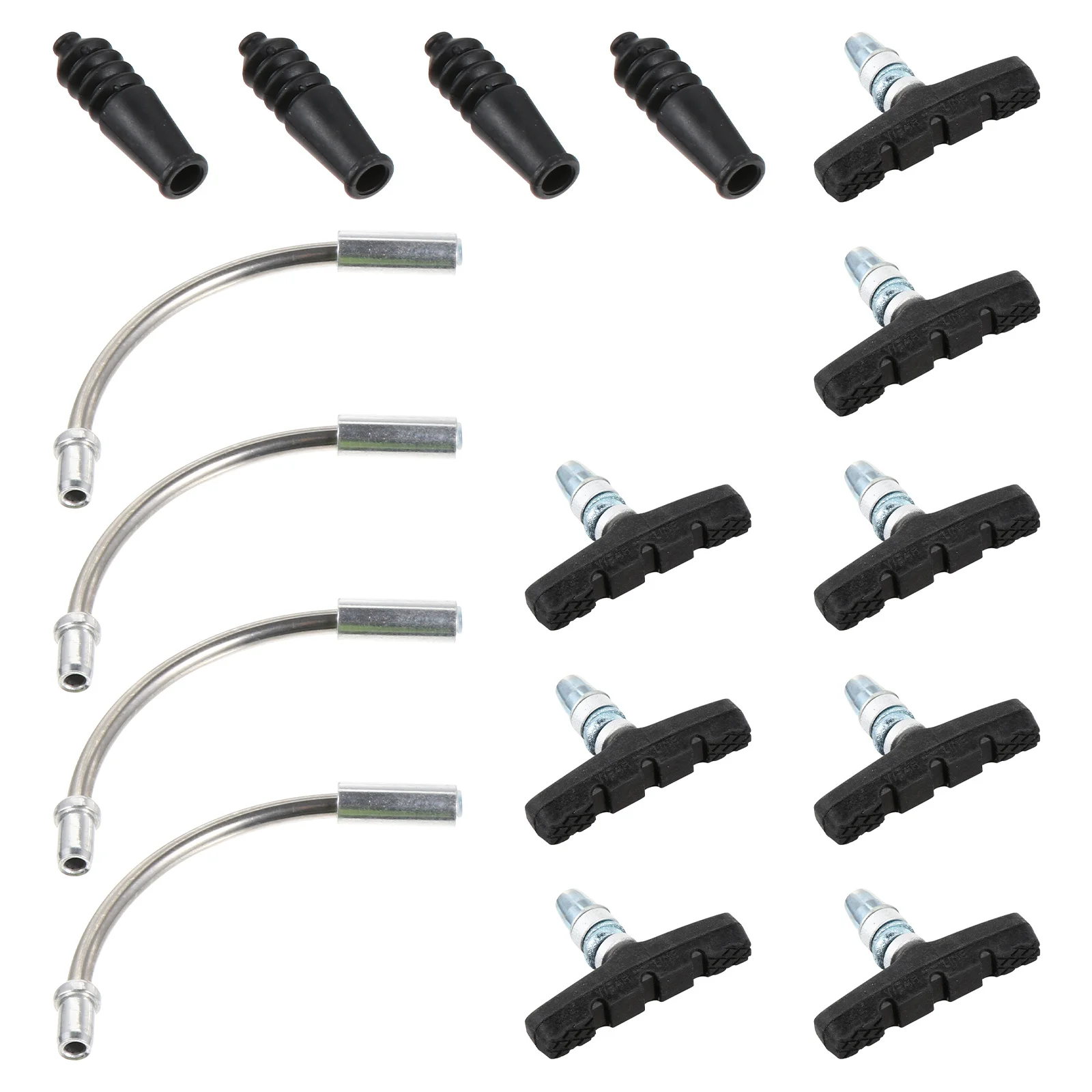 

16Pcs Bike Brake Pads Set Aluminum Alloy Blocks Practical Fixed Gear Bicycle Repair Bike Pads Set