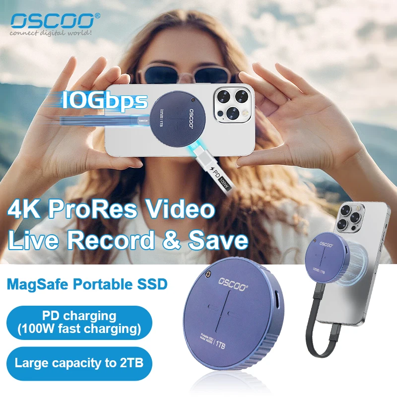 Imagem -01 - Oscoo Magsafe Portátil Ssd Tipoc 1tb Pssd Suporte pd Fonte de Alimentação Disco Duro Externo para Smartphone Computador Disco Rígido Externo oscoo magsafe portatil ssd tipoc 1tb pssd suporte pd fonte de alimentacao disco duro externo para smartphone computador disco rigido externo 01