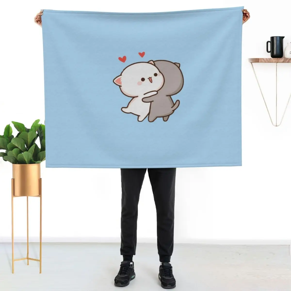 

Cute Milk couple Throw Blanket Ultra Plush Cozy Blanket for Napping Sleeping