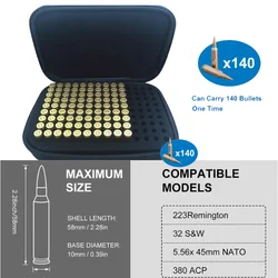 Caja de munición 9mm .22LR .223/5.56 140 cartuchos