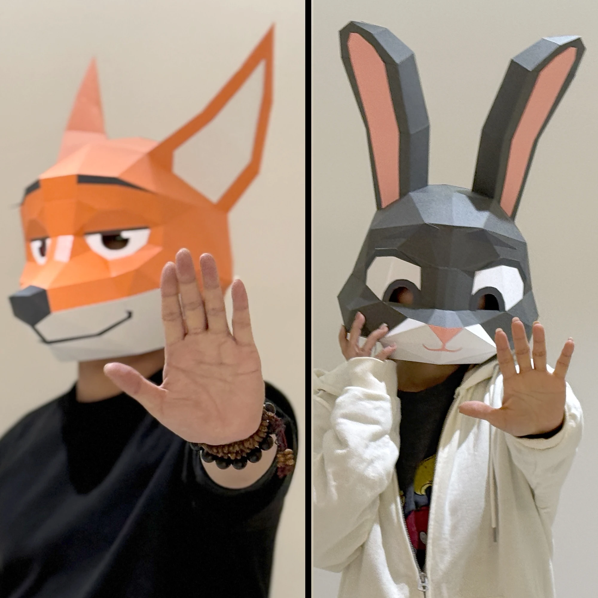 

Christmas Cute Animal Full Face Mask - Fox/Rabbit Trendy Anime Cosplay Photo Prop, Adorable Holiday Decorative Headpiece