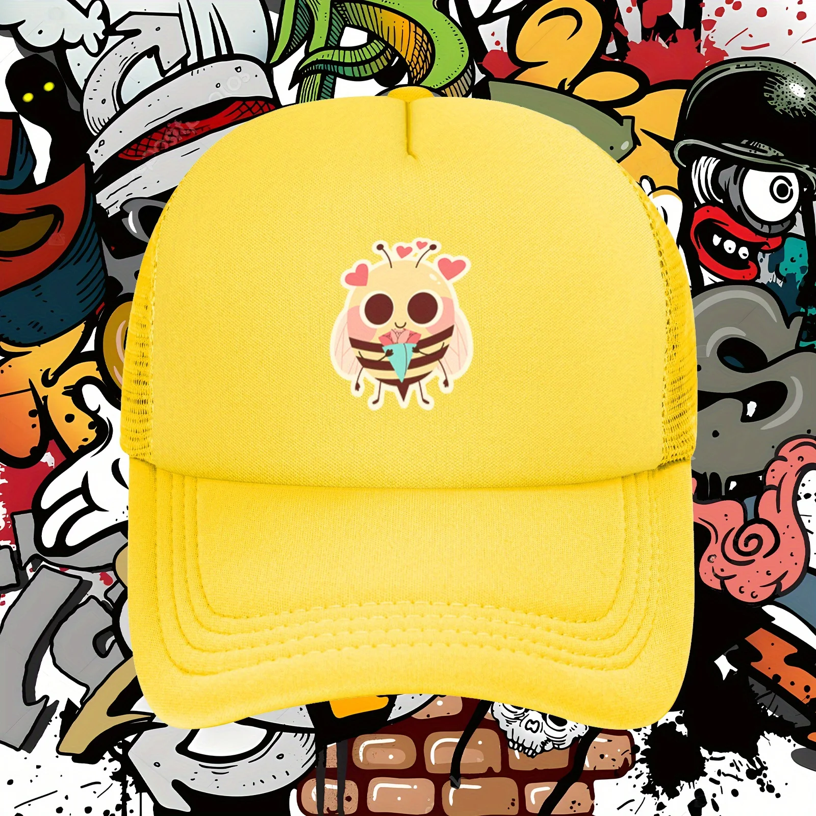 

Bee Trucker Hats Unisex Plain Dad Hat Print Men Women Printed Logo