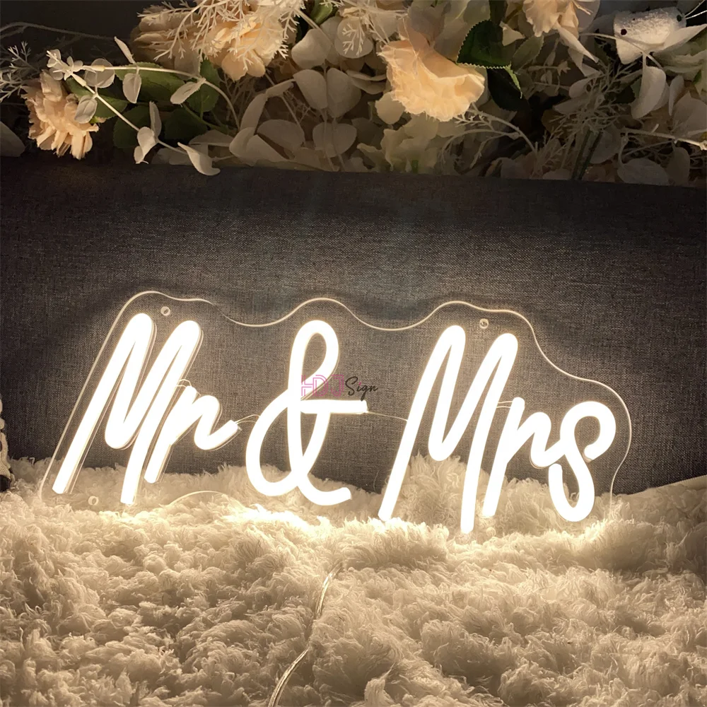 

Neon Led Sign Mr mrs Custom Led Night Lights Sign USB Birthday Room Wedding Decoration Boardsign Neon Lamps Room Wall Decor