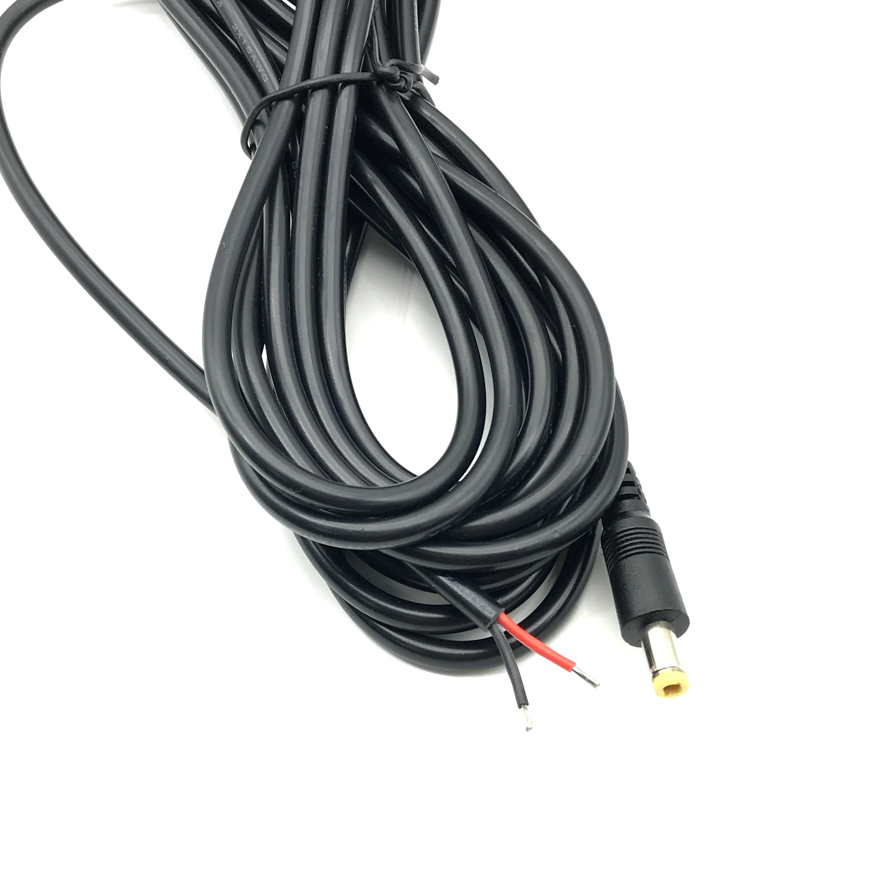 Końcówka DC wtyczka zasilania łącze typu Jack 5.5*2.1mm 2.5MM męski kabel kabel wtyczka zasilania złącze męskie kabel 18AWG całkowicie miedziany dla CCTV — zdjęcie produktu 5
