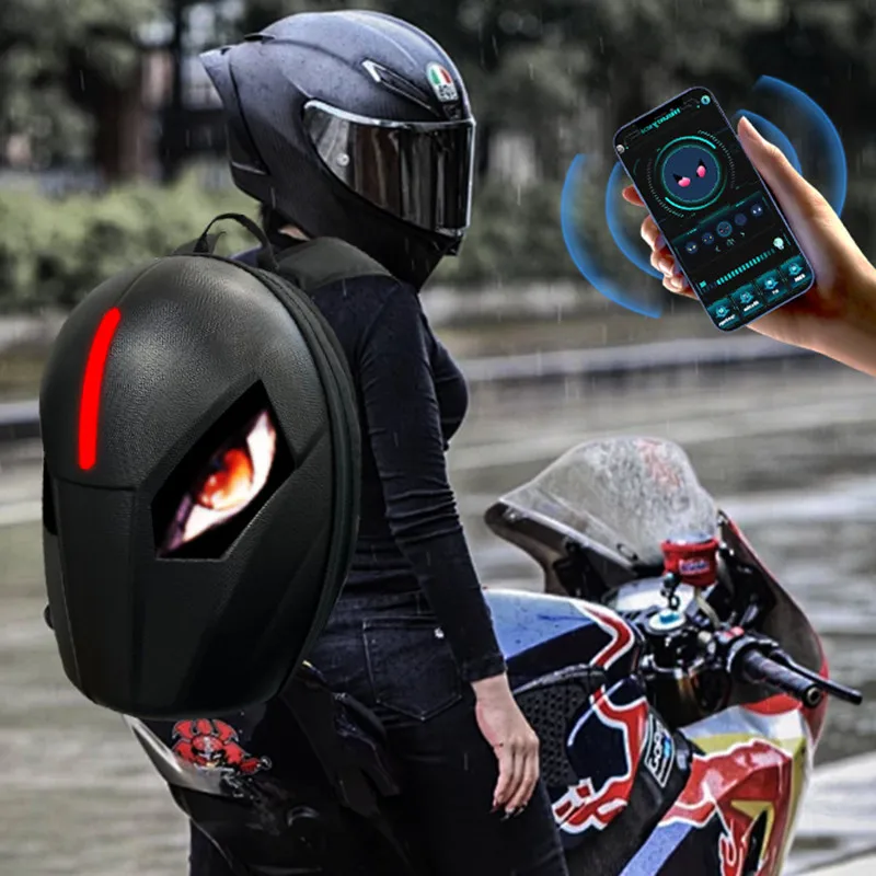 Waterproof LED Light Backpacks Motorcycle Bike Cycling Men's And Women's Backpack Cool Helmet Bag School Bag Rugzak mochila