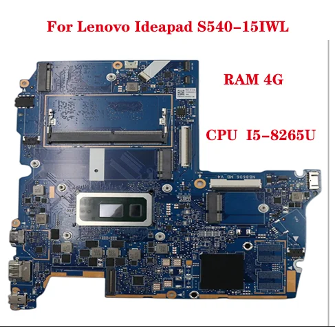 For Lenovo Ideapad S540-15IWL laptop motherboard FRU: 5B20S42213 NB8606_MB_Vch with CPU I5-8265U+ RAM 4G 100% test work