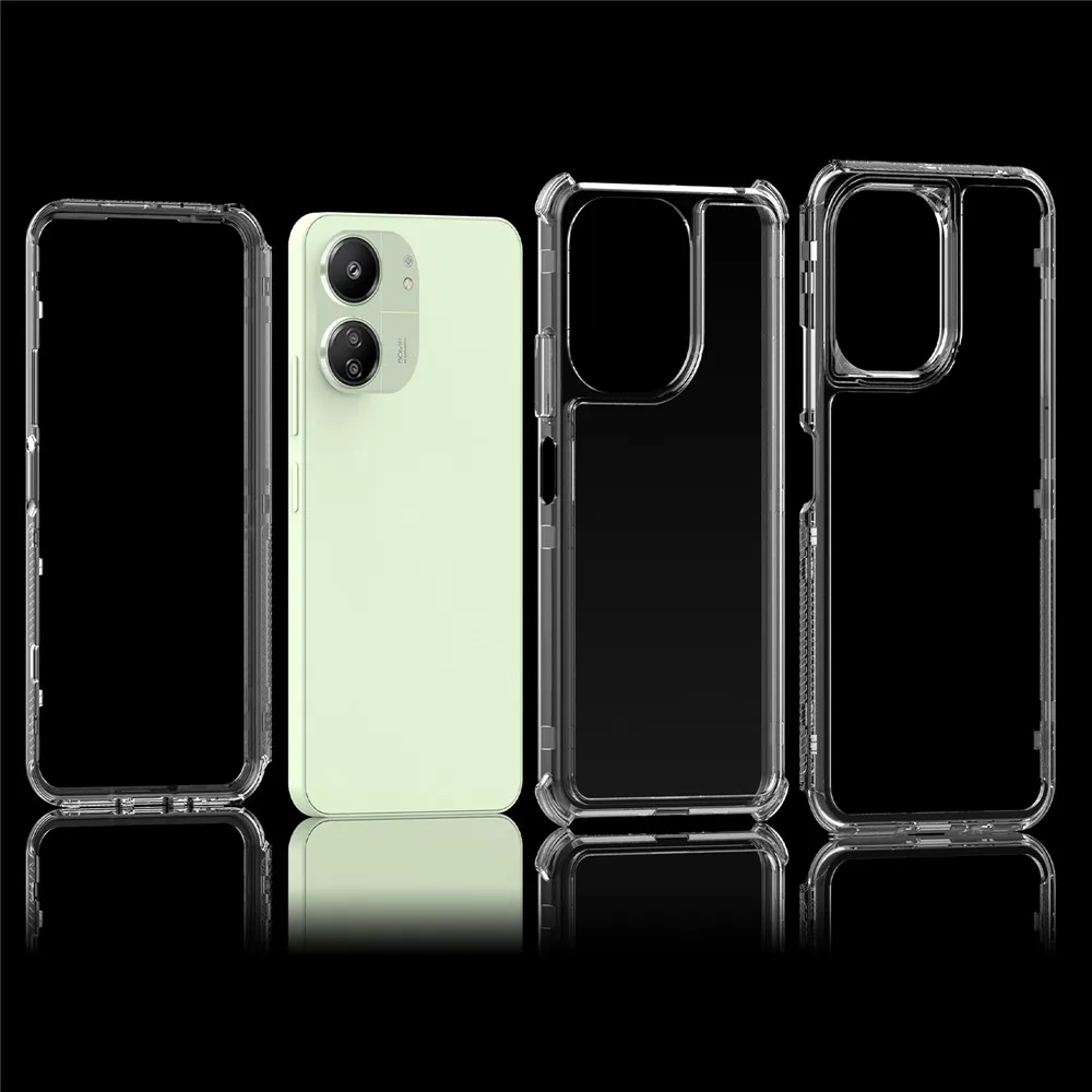 Dla Xiaomi Redmi 13C Luxury Full PMMA + TPU Cover trzy w jednym Etui Dla Xiaomi Poco C65 C 65 PocoC65 Ochronne etui na telefon