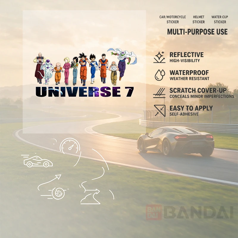 Car Stickers Universe 7 Text Anime Characters Vinyl Decal Waterproof Die Cut for Car Window Bumper Motorcycle HelmetAuto Decor