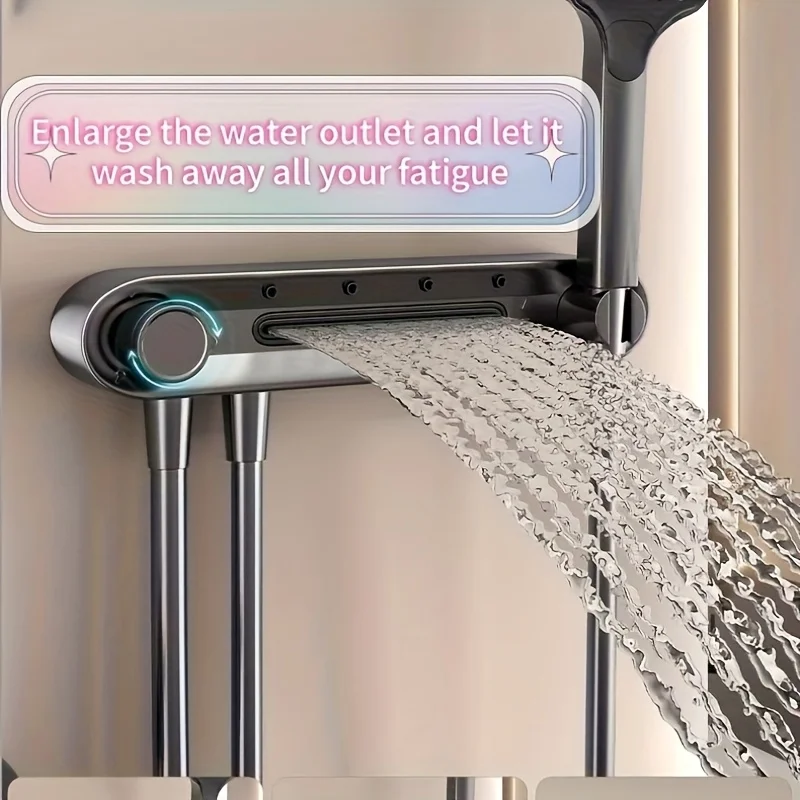 Wall Mounted Split Shower with 3 Function Adjustable Arm - No Electricity Required, Modern Bathroom Waist Spray Shower