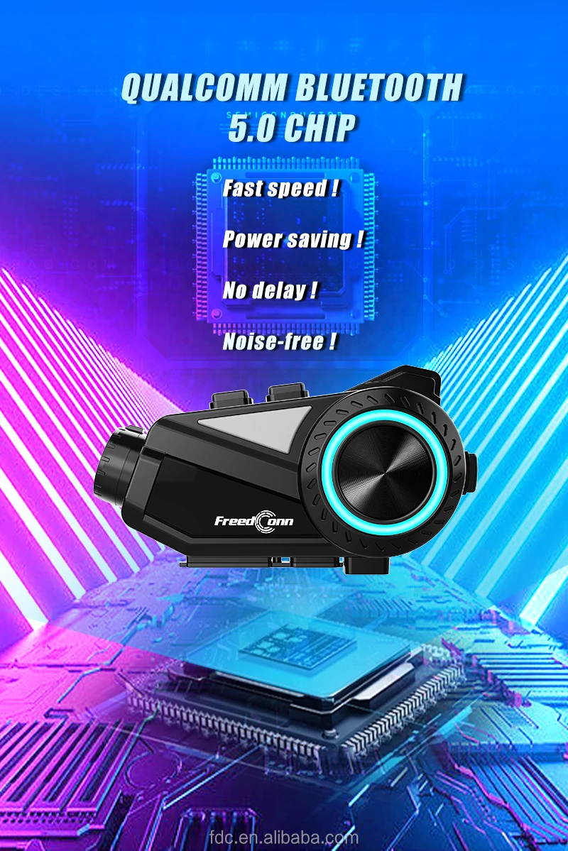 FreedConn R3 Pro 1000M Motorcycle Helmet Intercom Full Duplex FM WiFi 2K Pixel Video Recorder Camera for Bluetooth 6 Riders