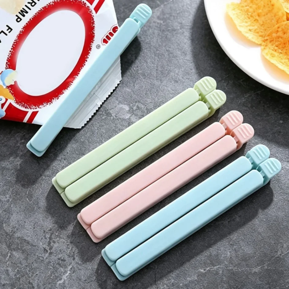 10 Stück Beutelclips, Lebensmittel-Snack-Verschlussklammern, 12/15,5 cm, tragbares Küchenzubehör, elastische Schnalle, Verpackungsbeutelklemme – Detail 6