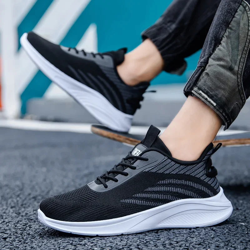 Fashion Men Sneakers Mesh Casual Shoes Lac-up Men Shoes Lightweight Vulcanize Shoes Walking Sneakers Zapatillas Hombre