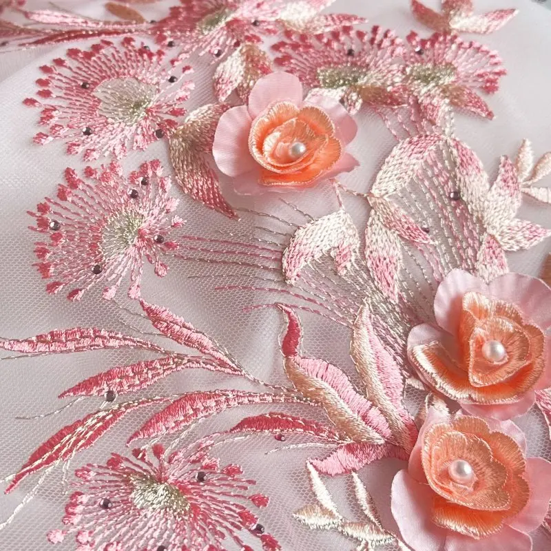 

Fashionable and Exquisite Flower Embroidery Lace Fabric Stickers, Handmade DIY Wedding and Evening Dress Decoration Accessories