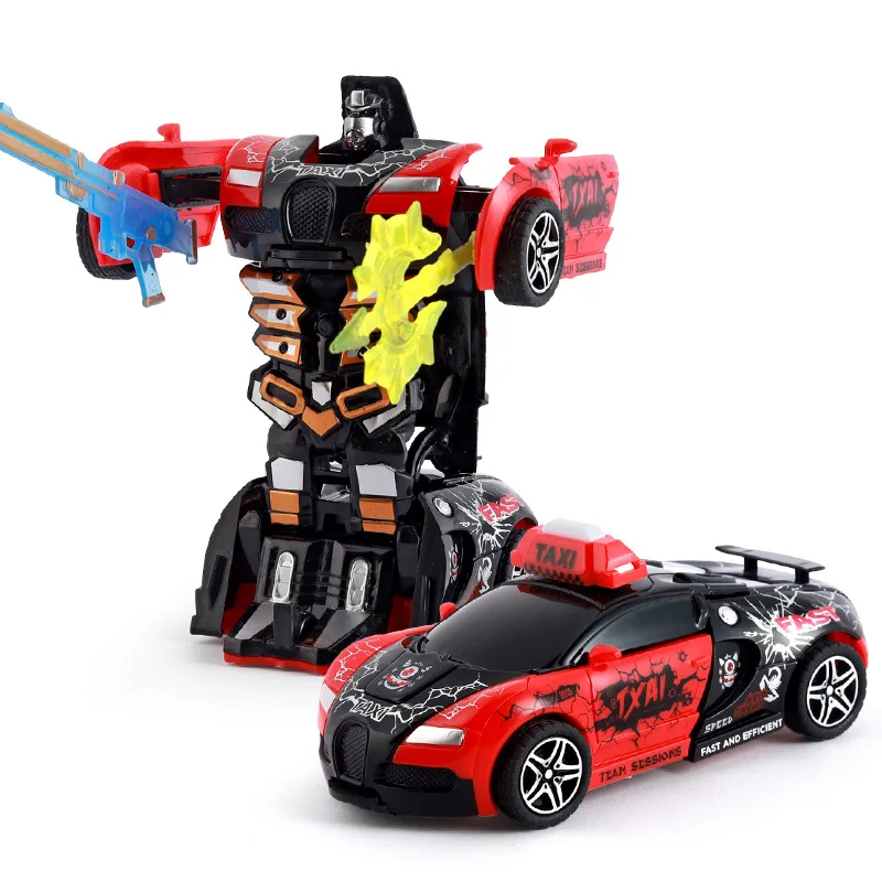 Amazing Transforming Police Car Deformation Toy Crash Sliding Racing Bike Automatic Deformation Boys Gift Kids Educational Toy