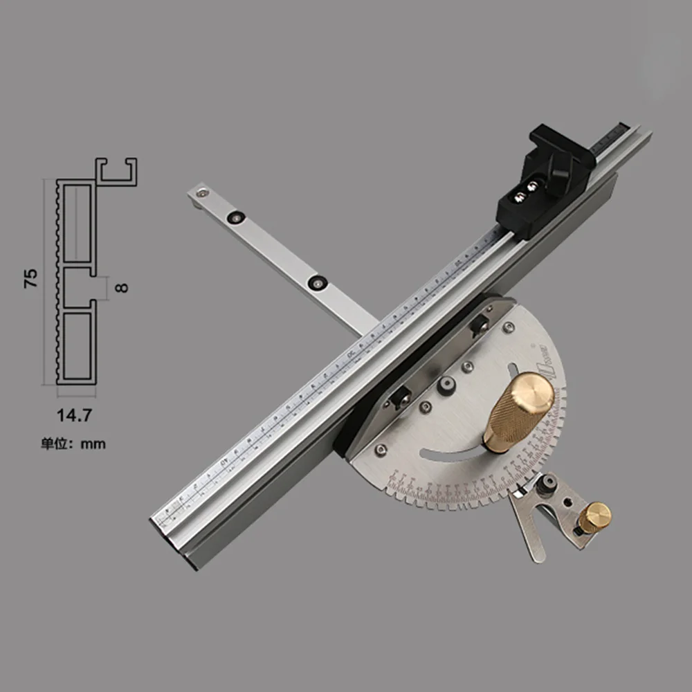 Imagem -03 - Wnew Miter Gauge Fence com Track Stop Table Saw Router Ferramentas de Bancada para Madeira Faça Você Mesmo para Corte Carpintaria Quadrados Ferramentas Manuais