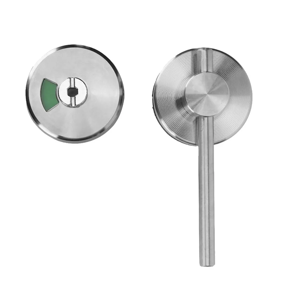 Silver Public Restroom Partition Lock Stainless Steel 110 x 52 mm Occupied Vacant Bathroom Latch