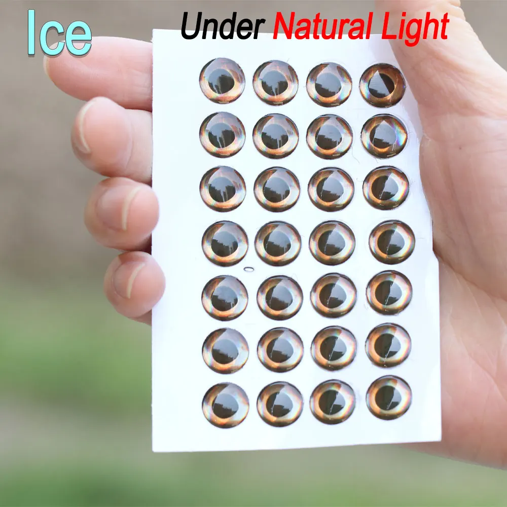 100 Stück holografische 3D-Fischaugen, Fliegenbindematerial für Köderfische, Streamer, Holz, Kunststoff, Köder, Popper, DIY-Augen, Salzwasser-Jig-Köder – Detail 5