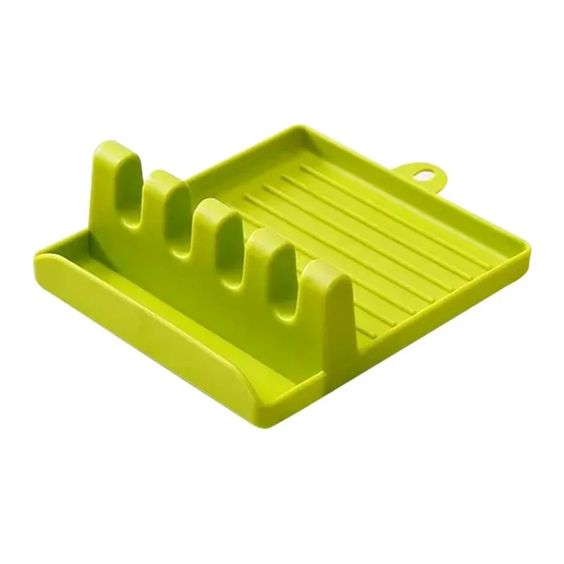 

Kitchen Spoon Holders Fork Spatula Rack Shelf Organizer Plastic Spoon Rest Chopsticks Holder Non-slip Spoons Pad Kitchen Utensil