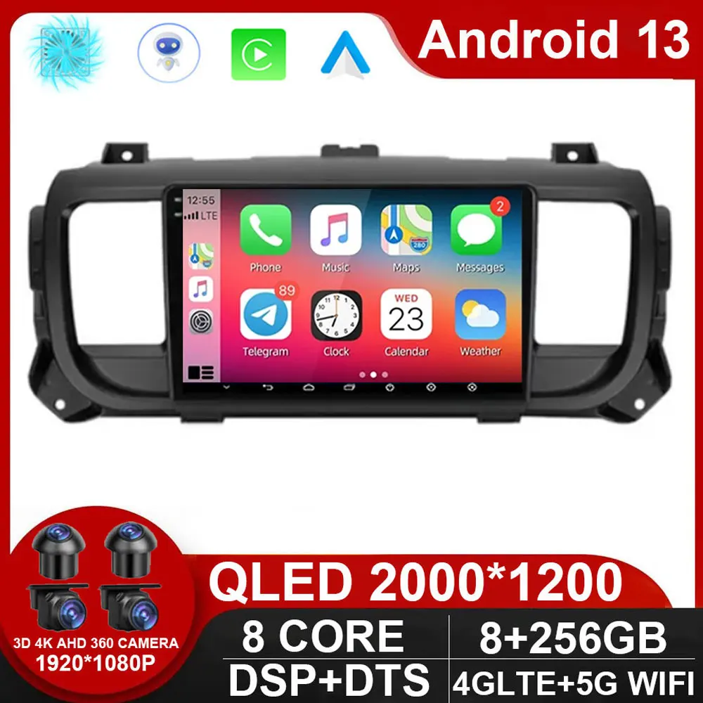 For Citroen Jumpy 3 2016 - 2021 For Peugeot Expert 3 2016 - 2021 Android 14 Car Video Stereo Player GPS Navigation Multimedia