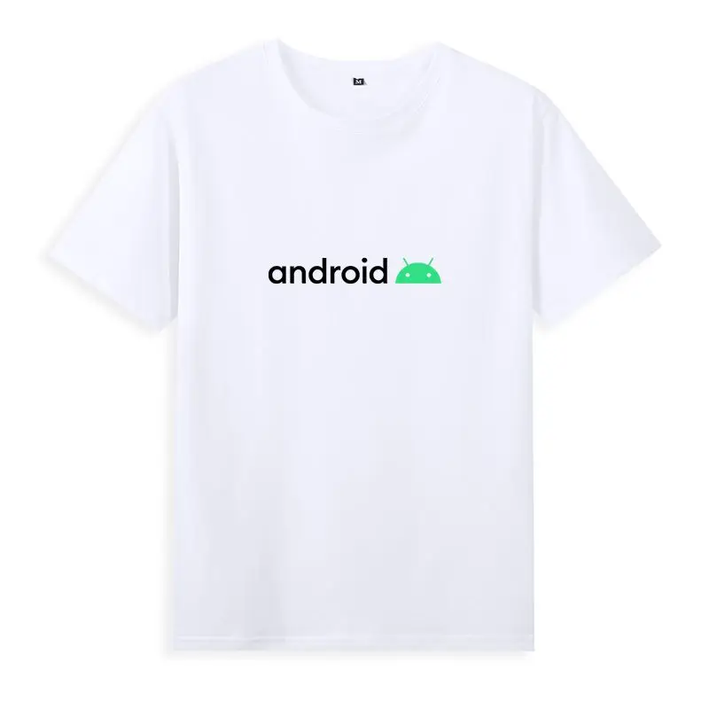 Picture 4: Robot Android Mobile Operating System Cotton Printed T-Shirt Short Sleeve Male Summer Geek Tech Programmer