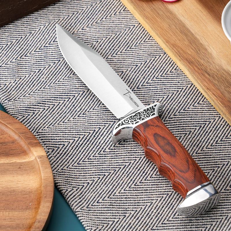 Meat Cleaver Hunting Knife High-end Colored Wood Handle Boning Knife Cutting Meat Cutter Outdoor Knife Kitchen Camping Knife