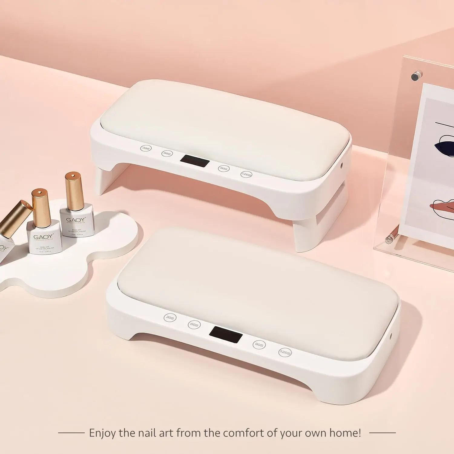 Professional UV Light for Nails, Nail Lamp with Hand Pillow for Arm Rest, 4 Timers Nail Dryer for Nails Tech Salon