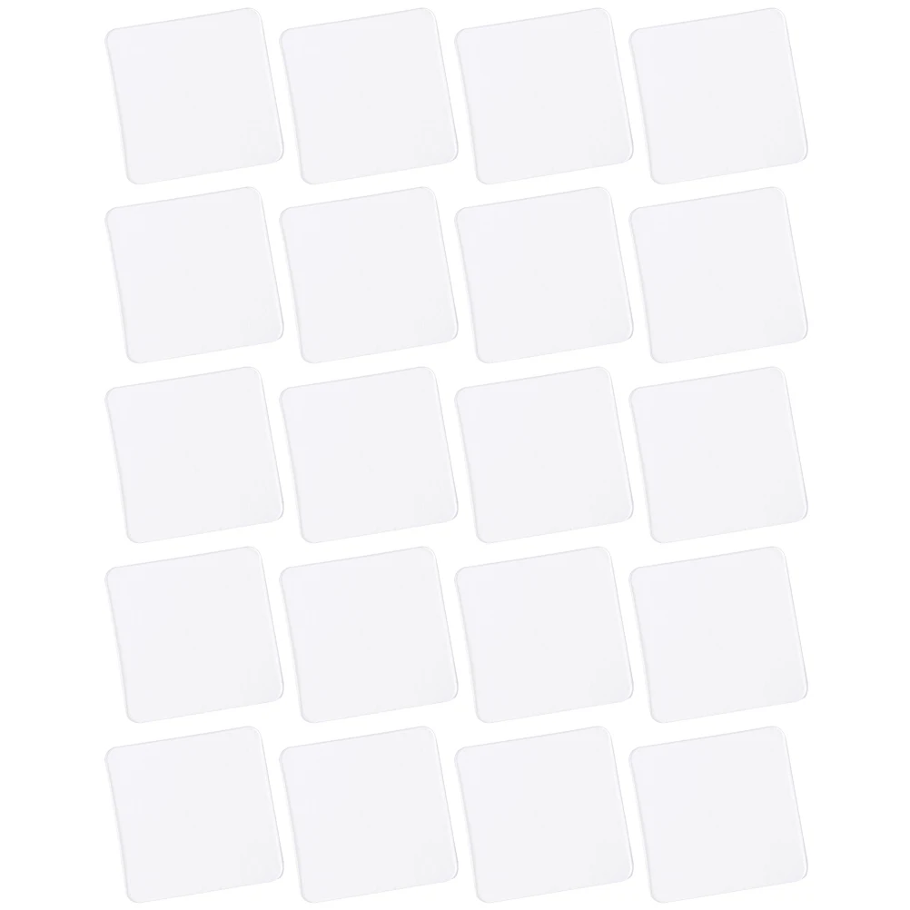20 Pcs Adhesive Stickers Double Sided PVC Thin Tape Squares No Trace Waterproof Bonding Furniture Protector