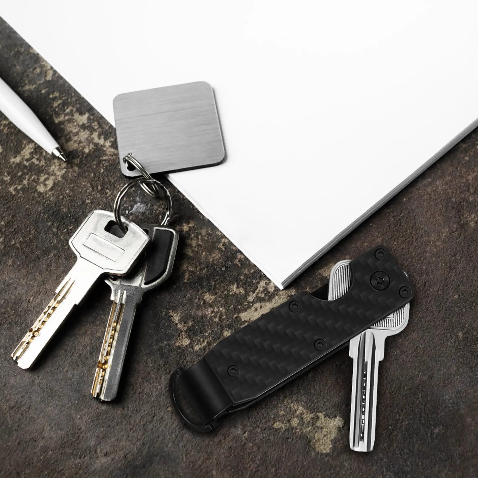 Key Holder Keychain Compact Metal Key Organizer for Car Keys Access Cards Lightweight Men Women Keychain