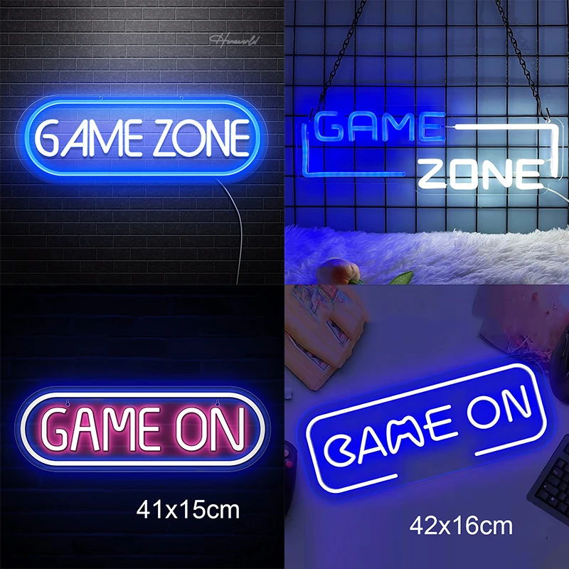 

Game Room LED Neon Sign Custom Letter Game On Neon Home Decoration Lamp Dimmeable Wall Hanging Gamer Bar Party Birthday