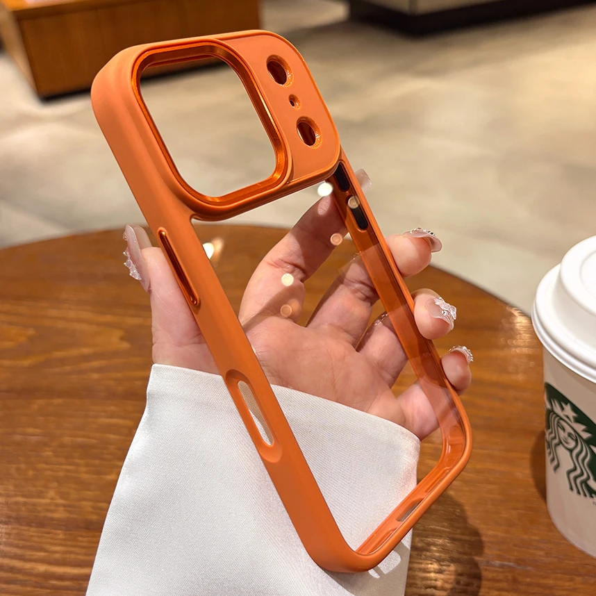 حافظة هاتف شفافة فاخرة جديدة لهاتف آيفون 17 16 15 14 13 برو ماكس بلس 17 برو أكريليك PC غطاء مقاوم للصدمات لهاتف آيفون 17 إير