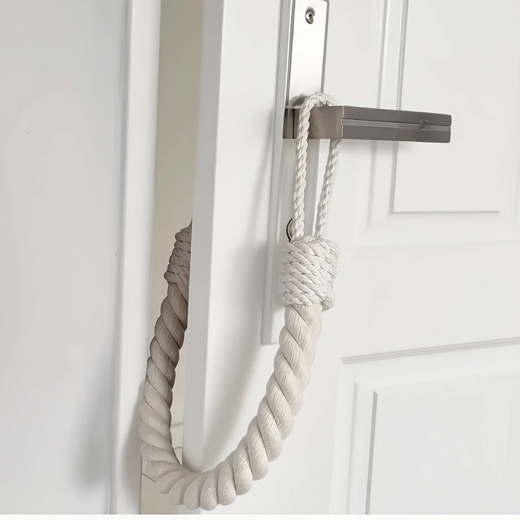 Simple European Rural Cotton Rope No Installation Curtain Tie Down Buckle Fringed Hanging Rope Decorative Strap