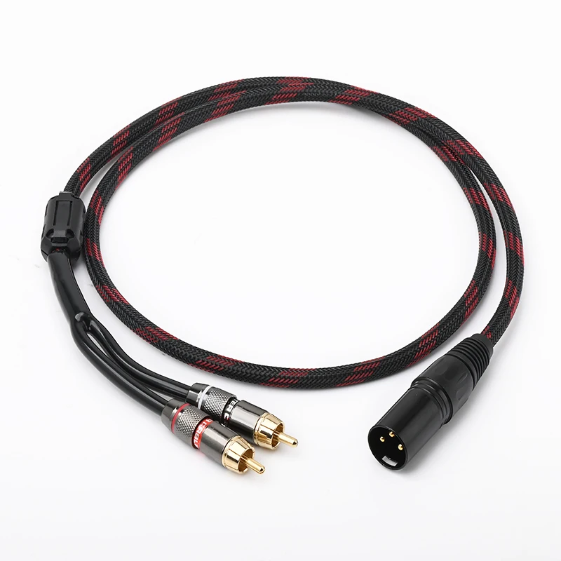 ATAUDIO HiFi XLR auf 2RCA-Kabel für Mikrofon Hi-End 6N OFC XLR-Stecker auf Dual-RCA-Adapterkabel Professionelles Audiokabel