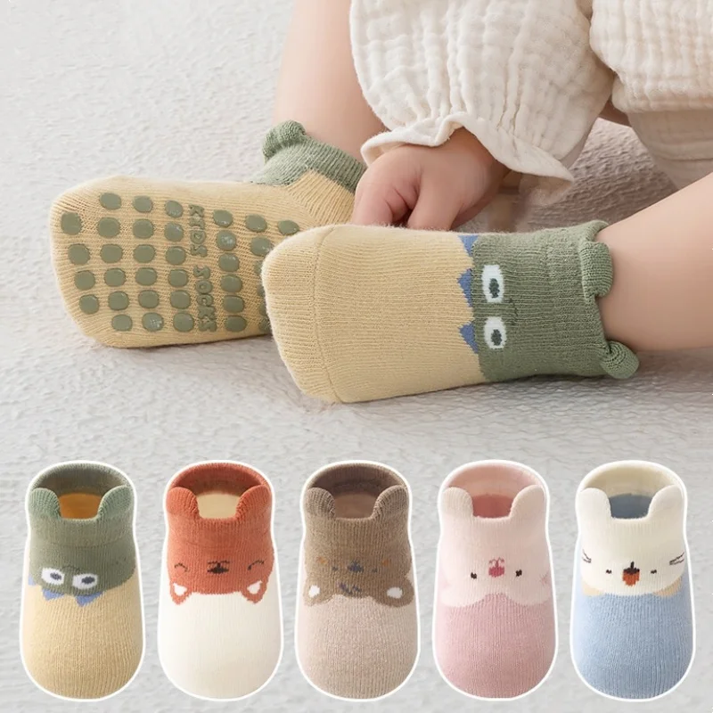 Kids Floor Socks For Boys Girls Four Seasons Children's Girl Boy Cotton Socks Anti-slip Cute Cartoon Infant Toddler Short Sock