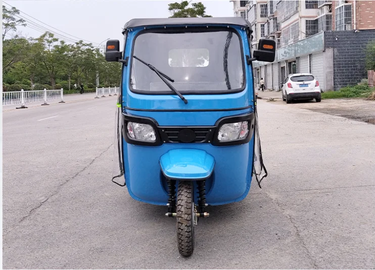 WWE KEYU manufactures a new pure electric blue 6-seat open electric passenger tricycle, equipped with AC 60V3000W motor, with a