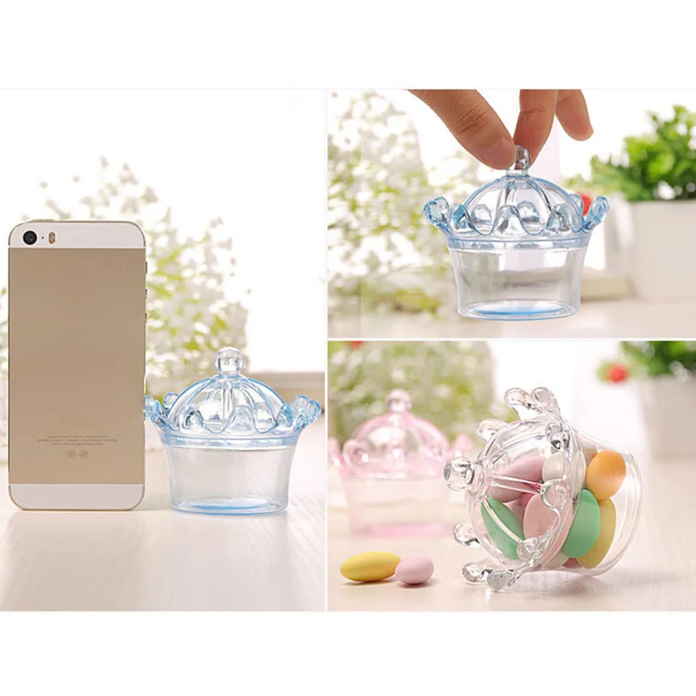 

12Pcs Candy Boxes Crown Shaped Cute Creative Gift Cases for Party Favors Chocolate Snacks Kids Birthday Wedding Holiday Light