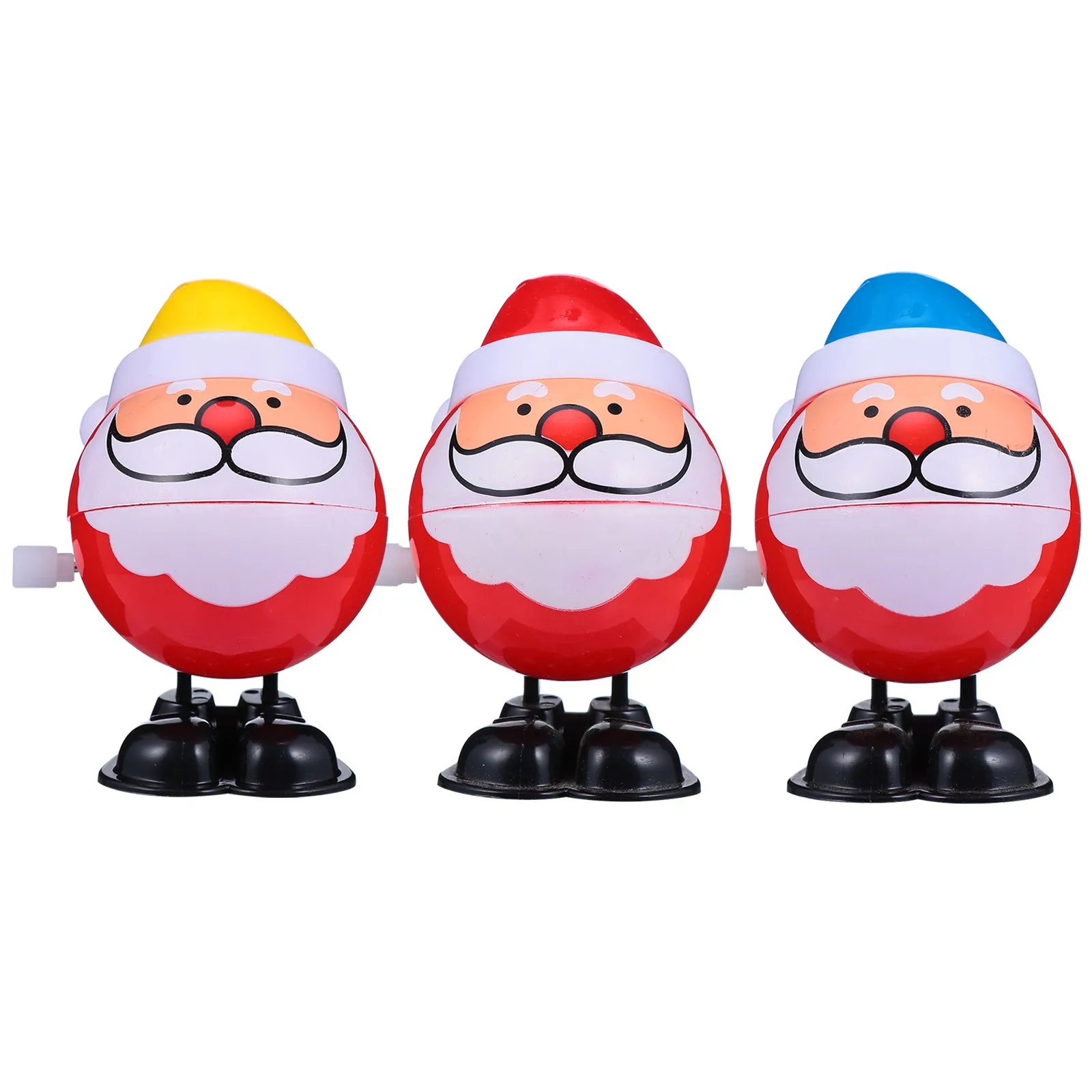 3 szt. Świąteczny nakręcany Święty Mikołaj, chodzący mini nakręcany zestaw do zabawy dla dzieci, urocze upominki na przyjęcia, wypełniacze do skarpetek