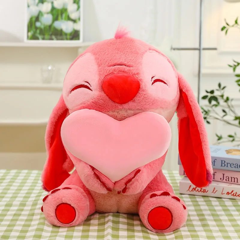 Disney Stitch Animation Cartoon Umarmung Liebe Engel Paar Puppe Plüsch tier kreative niedlichen Kawaii Kissen Ornament Weihnachts geschenk Großhandel