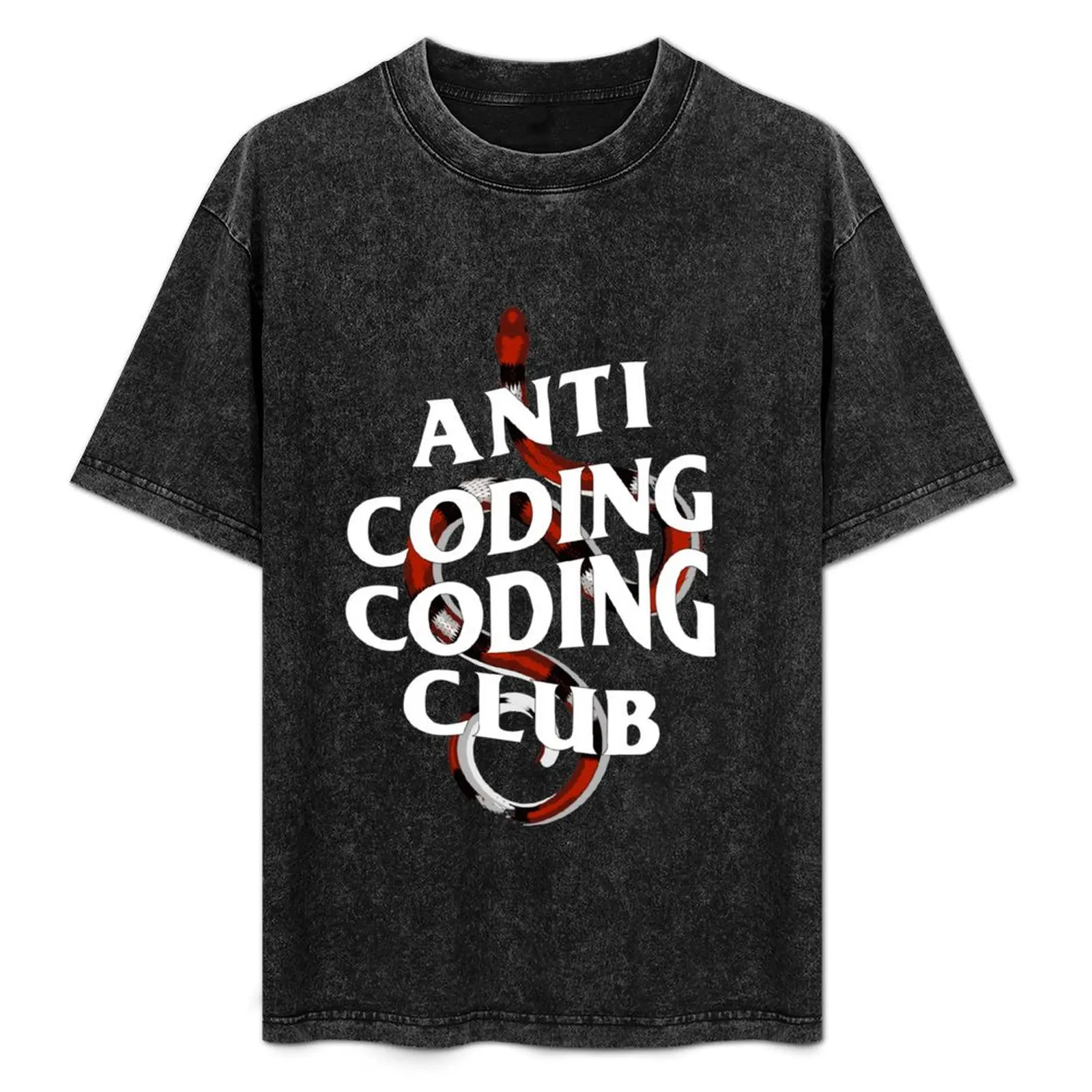 Anti Coding Coding Club Cool python programmer gift T-Shirt Summer Casual Loose T-Shirt